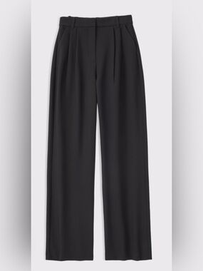 Abercrombie & Fitch Sloane Wide-Leg Black Dress Trousers